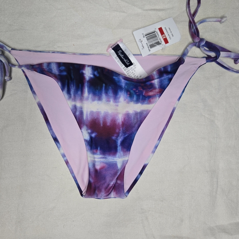 Splendid Women's Purple Tie-Dye Bikini Bottom, Xs